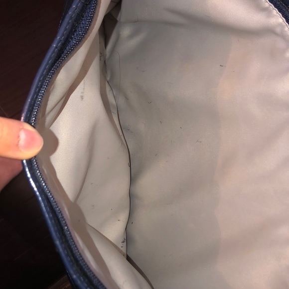 Coach Navy Patent Leather Logo Shoulder Bag - Picture 7 of 12